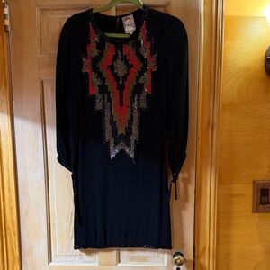 Yoana Baraschi Black Dress with Vibrant Accents